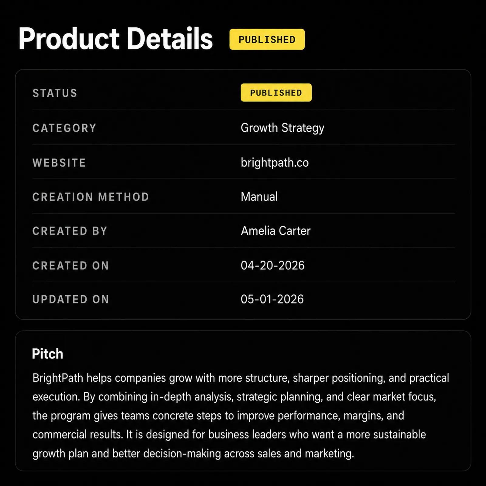 Product-pitch