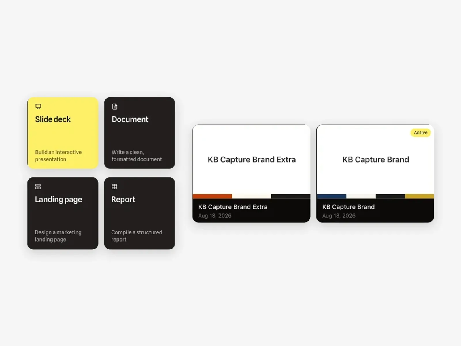 Use case: handover client brand Growf Design Mode format templates next to the client brand design systems