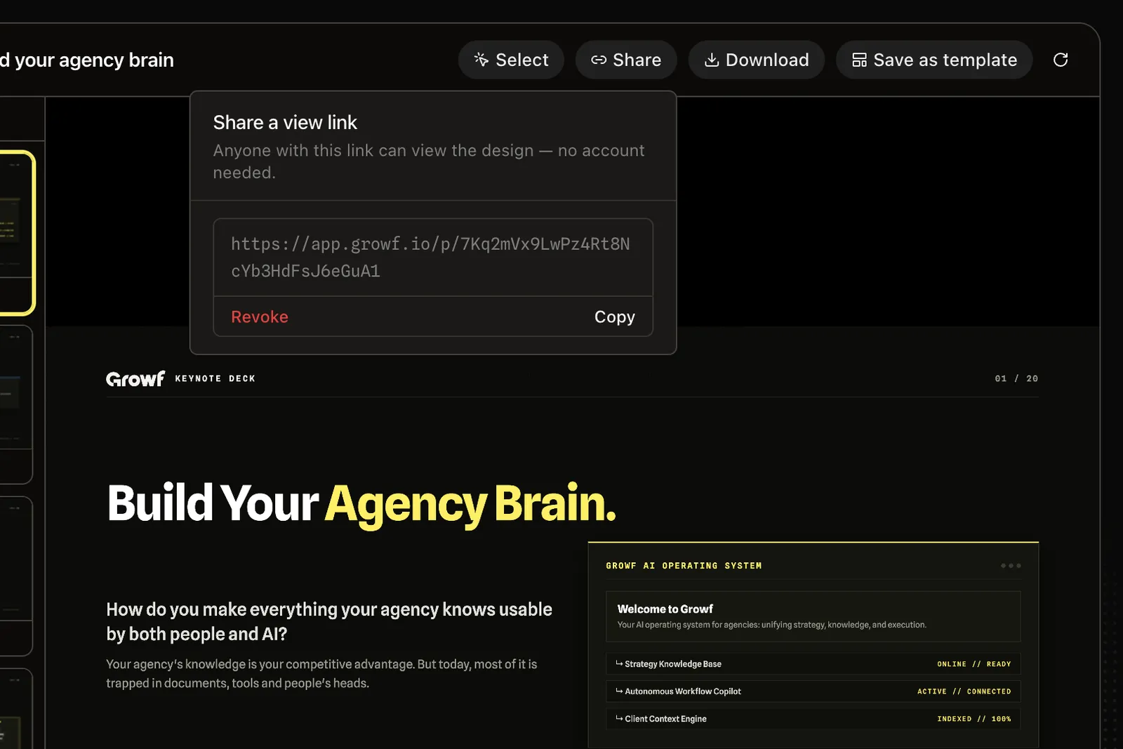 Design mode · Share a view link Design mode · Share a view link
