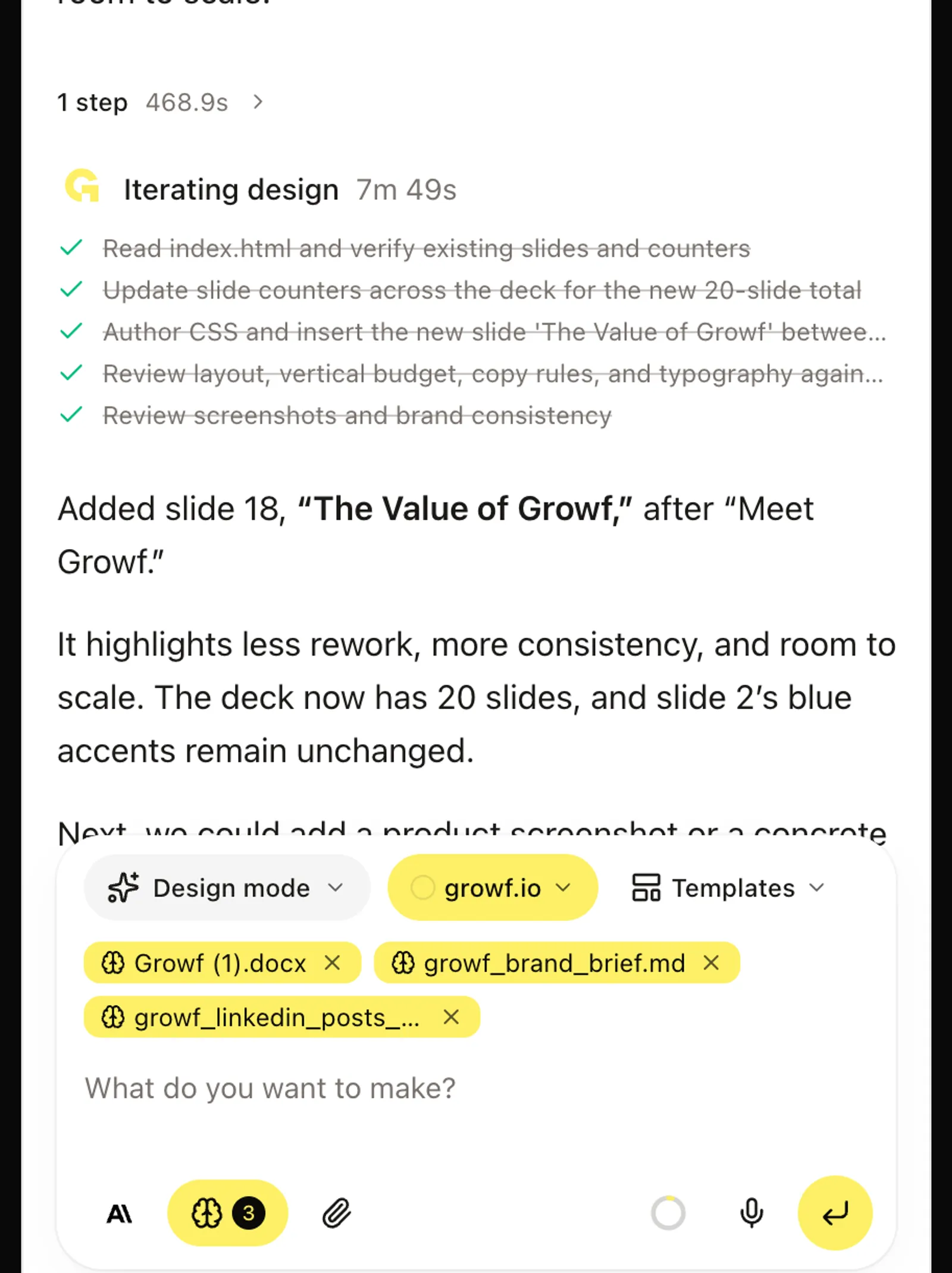 Design mode · Chat