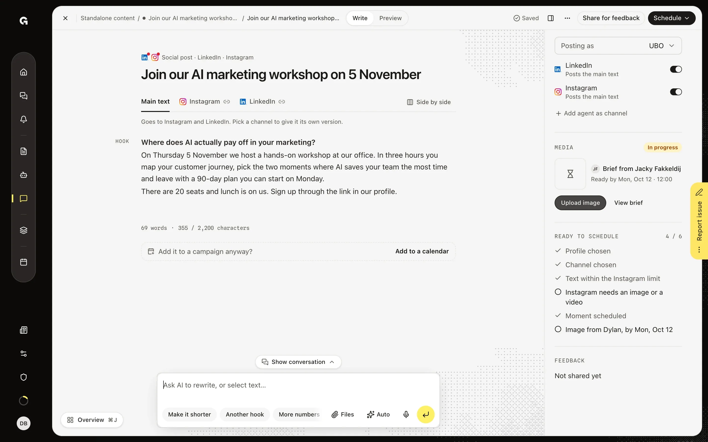 Make the image as the designer – Brief a designer from a post
