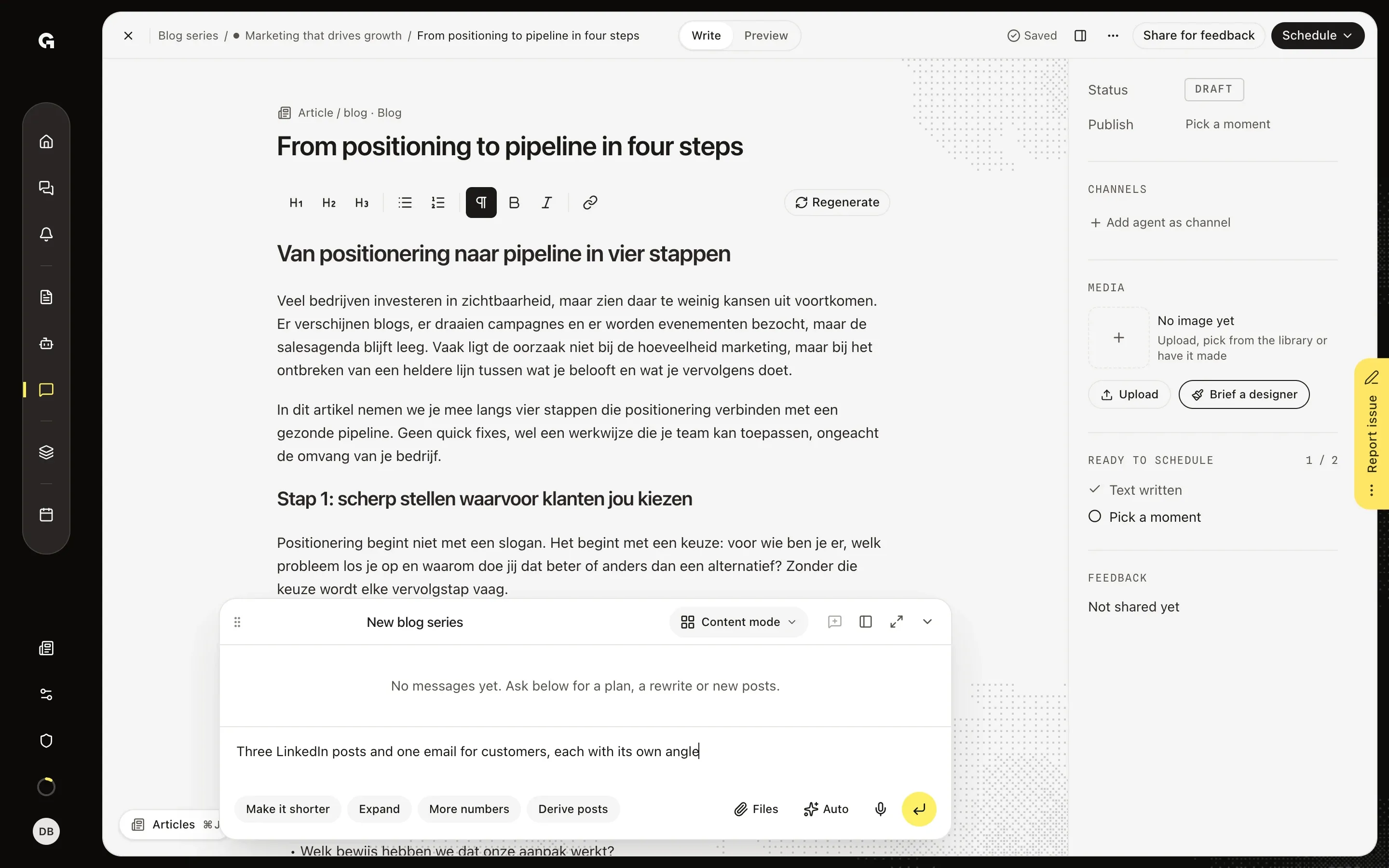 Ask in your own words – Turn an article into posts