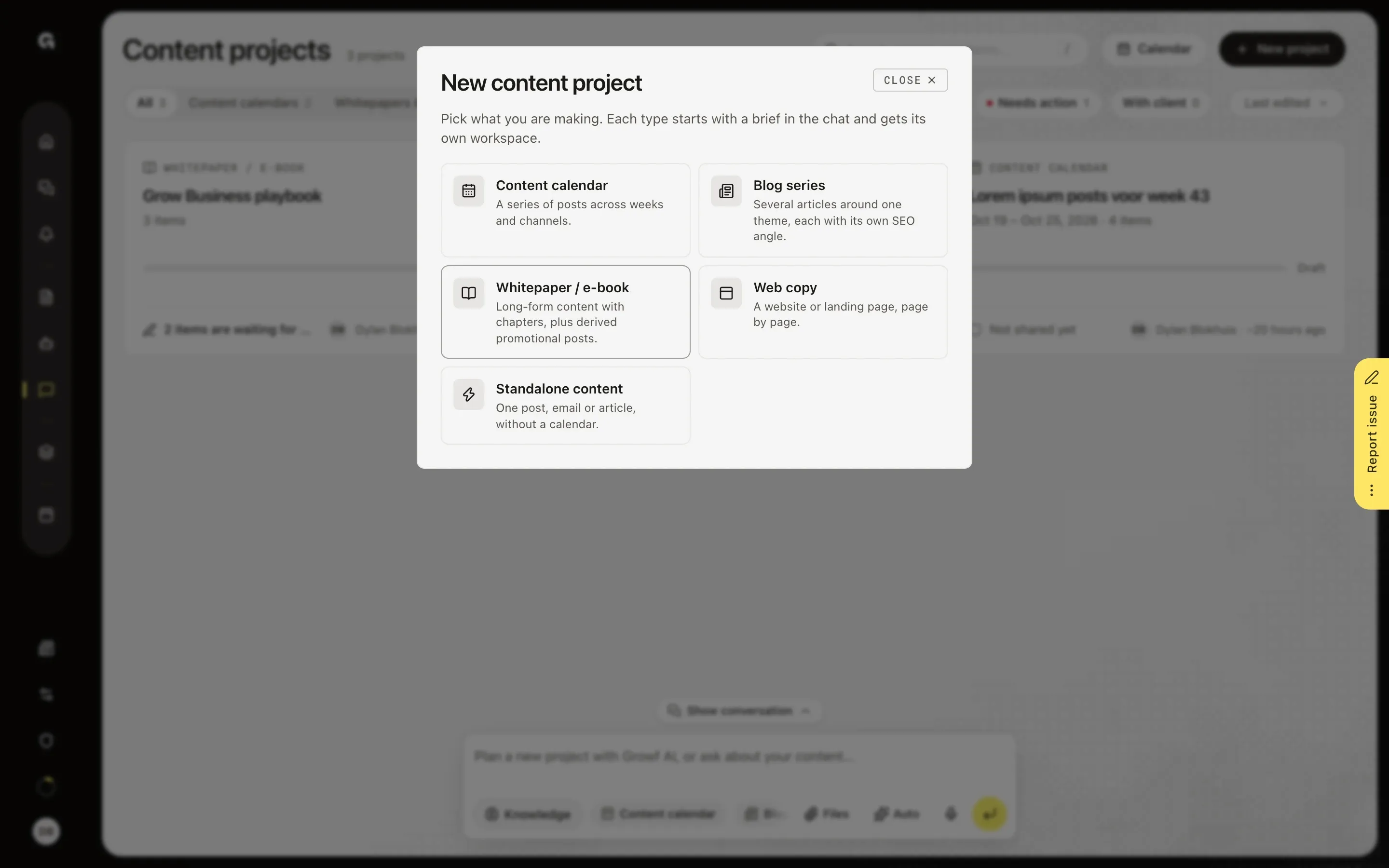 Start the project – Write a blog series, whitepaper or web copy