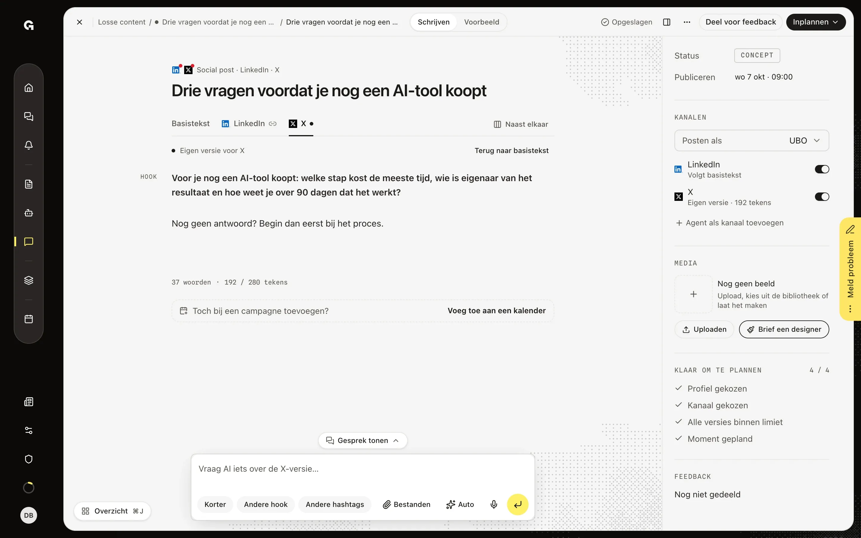 Pas de eigen versie van een kanaal aan – Geef een kanaal een eigen tekst
