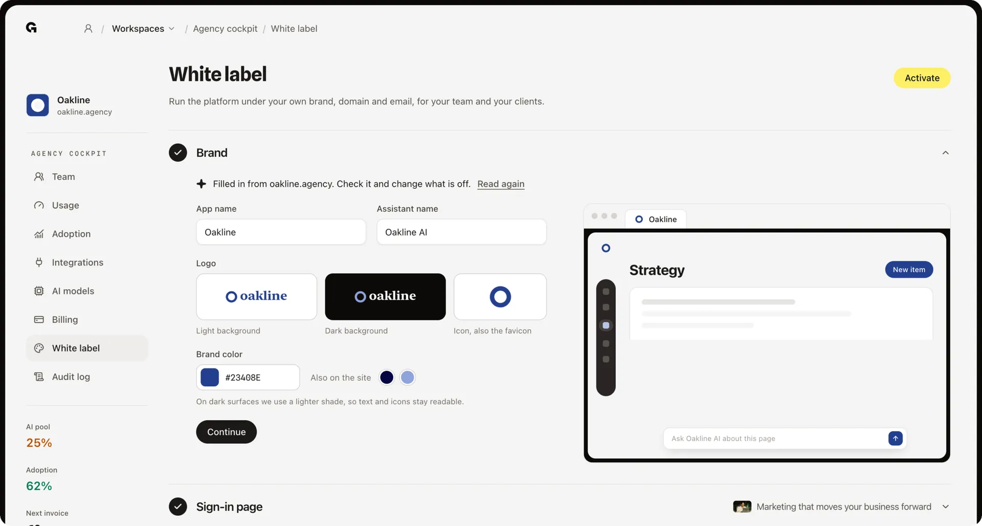 White label · Overview White label · Overview