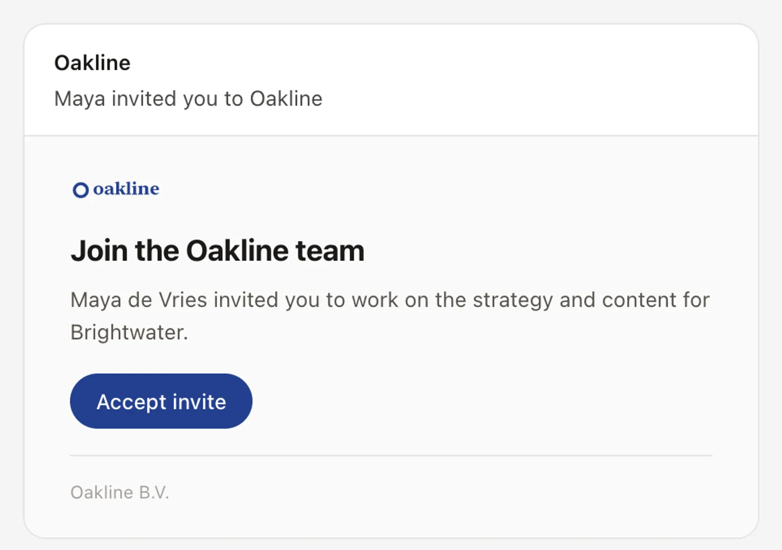 White label · Invite email